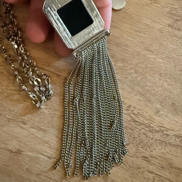 Silver Necklace with Black Pendant White House black market - Picture 8 of 8